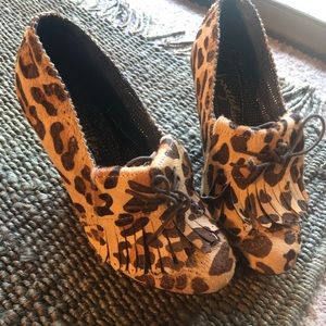 Irregular Choice Leopard Wedge